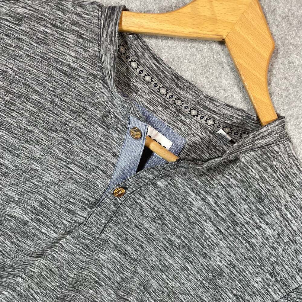 Tallwoods Premium Lifestyle Apparel Long Sleeve Henley Shirt in Grey Marled Knit